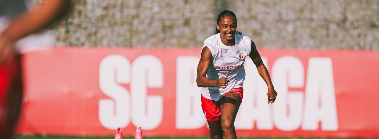 Atleta do SC Braga em treino focado