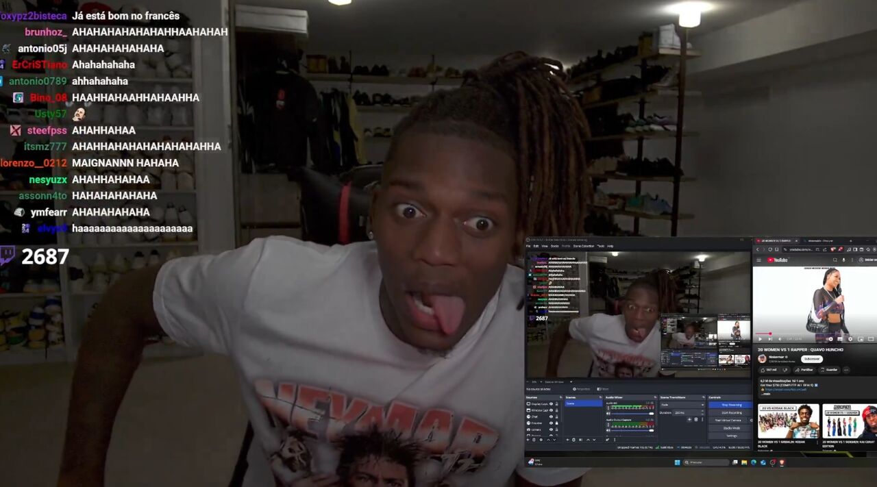 Rafael Leão surge na Twitch com Maignan e anima transmissão