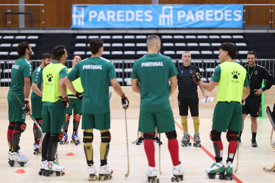 Equipa de hóquei em patins de Portugal prepara-se para o jogo