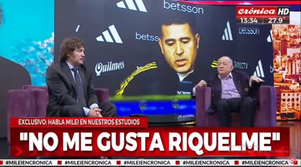 Em 2023 Milei criticou Riquelme em direto na TV