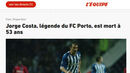 L'Équipe: «Jorge Costa, lenda do FC Porto, morre aos 53 anos»