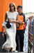 Margarida Corceiro e Lando Norris à chegada ao paddock no Hungaroring