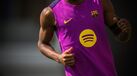 Lamine Yamal durante um treino no Barcelona