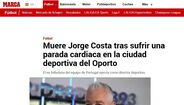 Marca: «Jorge Costa morre depois de sofrer uma paragem cardíaca na cidade desportiva do FC Porto»