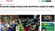 Corriere dello Sport: «Morreu o diretor desportivo do Porto, Jorge Costa: o futebol está de luto»