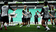 As imagens do treino do Sporting em Alvalade 