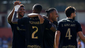 Jogadores do Casa Pia a festejar