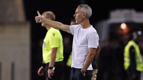 Carlos Vicens, treinador do Sp. Braga, durante o jogo com o Lincoln