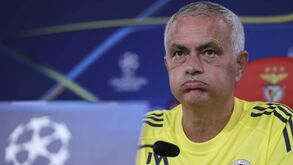 José Mourinho na conferência de imprensa na Luz