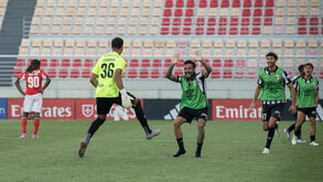 Jogadores do Portimonense em festa frente ao Benfica B