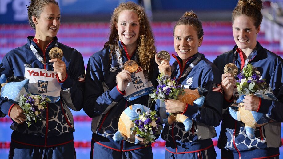 Nadadoras dos EUA celebram pódios no Campeonato Mundial de Barcelona 2013