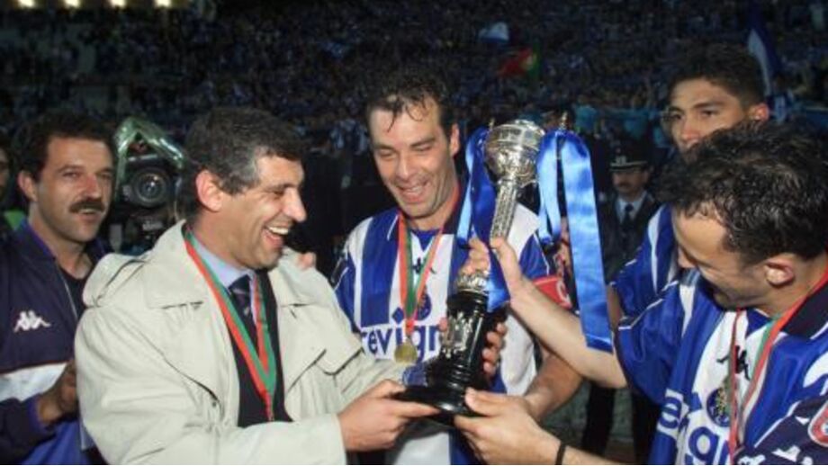 Fernando Santos e Jorge Costa na finalíssima da Taça de Portugal em maio de 2000