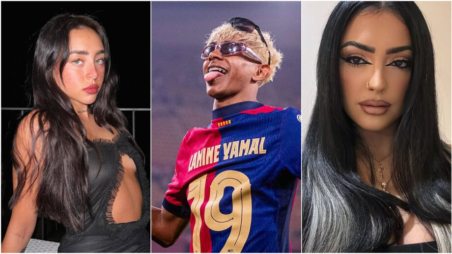 Triângulo amoroso envolve Lamine Yamal (ao centro), Nicki Nicole (à esquerda) e Malu Trevejo (à direita)
