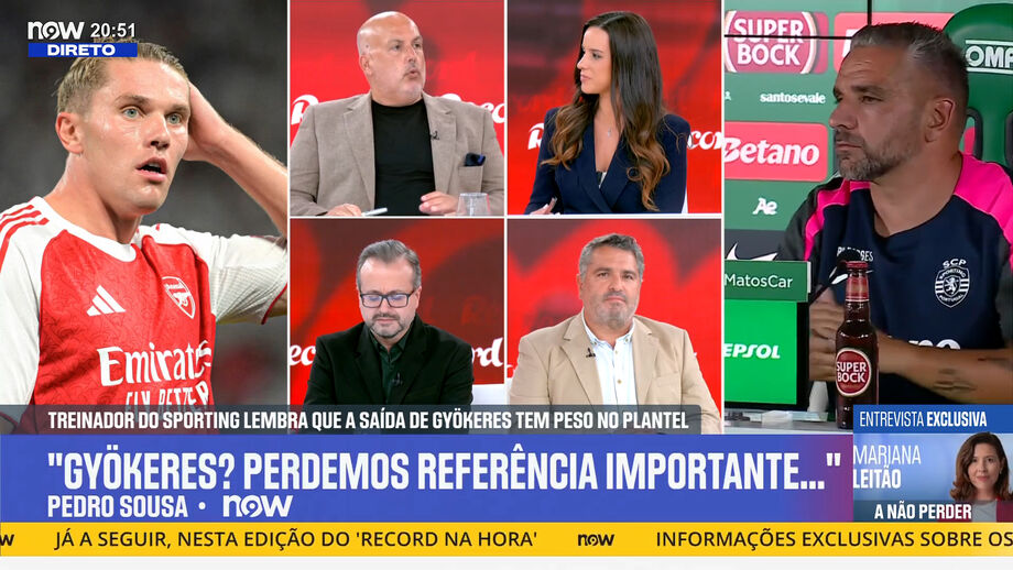 Comentador do Now não entende frase do treinador do Sporting sobre o avançado transferido para o Arsenal