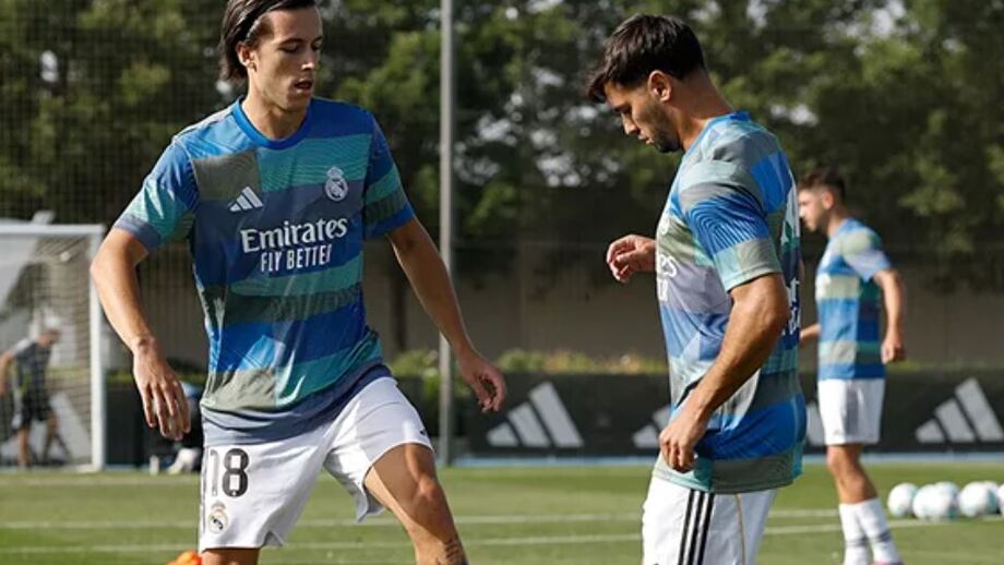 Carreras durante um treino do Real Madrid