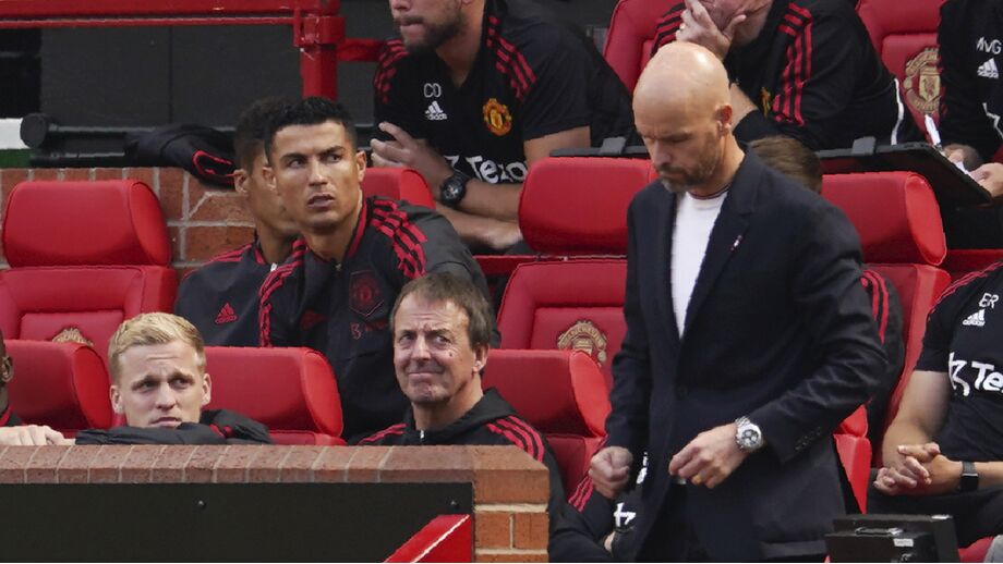 Ten Hag e Cristiano Ronaldo coincidiram no Manchester United