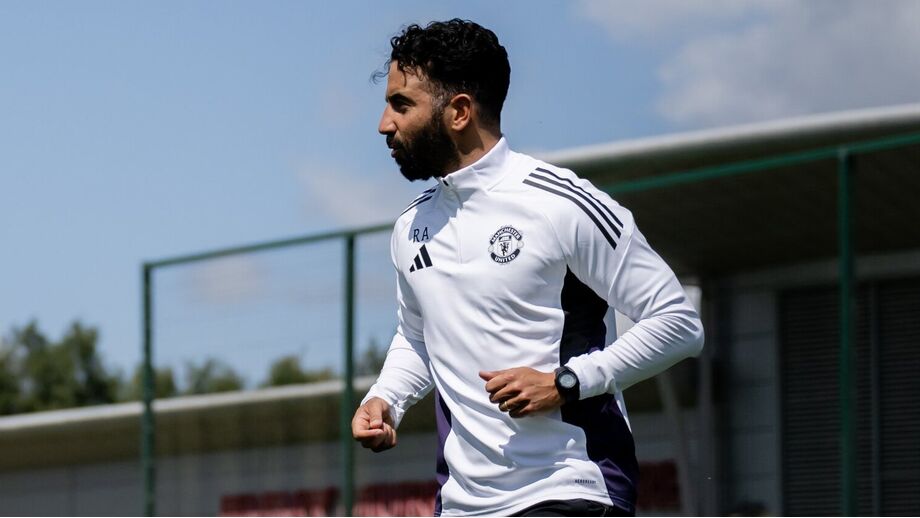 Ruben Amorim, durante um treino do Manchester United