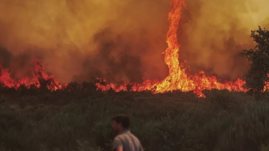 Tornado de fogo surge em Moimenta da Beira, Viseu, complicando combate aos incêndios