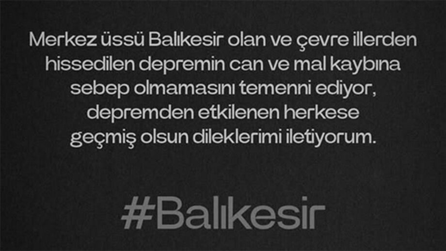 Aktürkoglu envia mensagem de apoio