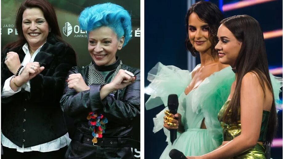 Rute Lima (à esq.) com Wanda Stuart, mãe de Eva Stuart (à dir.), concorrente dos Idolos
