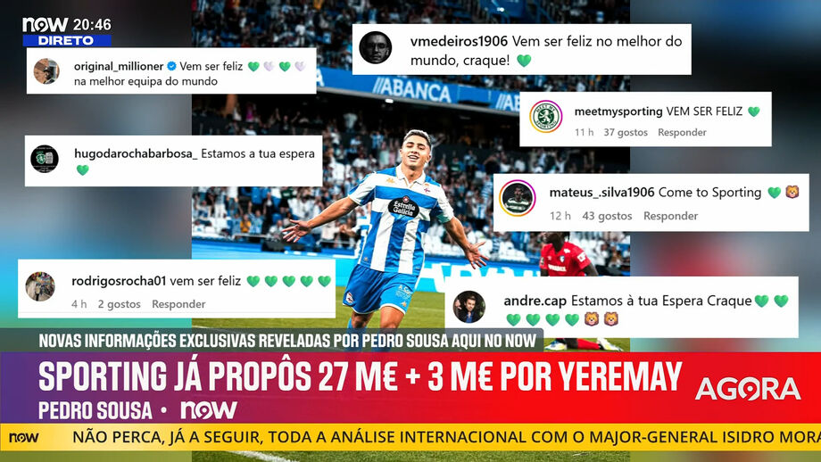 Comentador do NOW ironiza e dá também informações sobre Kevin, outro alvo do Sporting