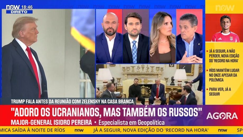 NOW à frente da SIC Notícias no dia da cimeira entre Trump, Zelensky e líderes europeus