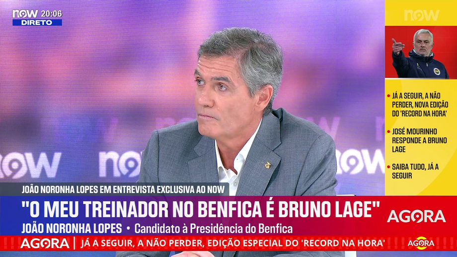 Candidato à presidência do Benfica fez revelações durante a entrevista ao NOW