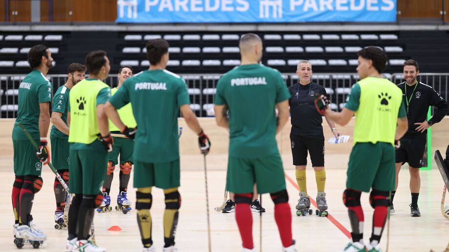 Equipa de hóquei em patins de Portugal prepara-se para o jogo