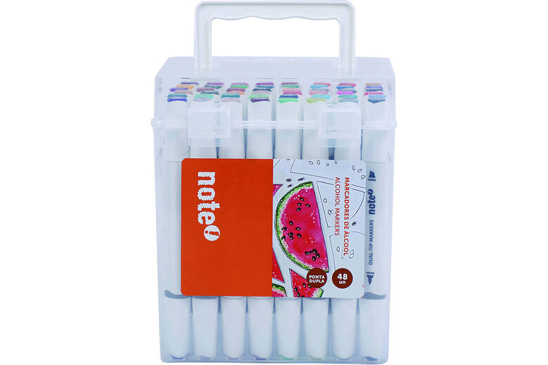 Marcadores de álcool de ponta dupla Note!, ideais para livros de colorir e tarefas criativas