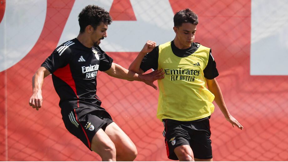 Imagens do treino do Benfica
