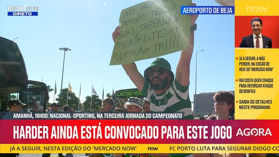 Sporting viaja para o jogo com o Nacional, com Harder convocado