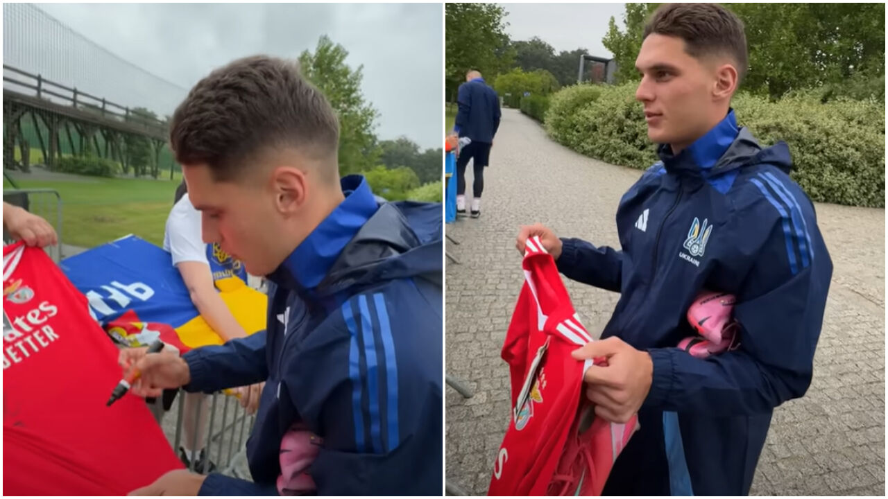 Sudakov já autografa camisolas do Benfica... na Polónia