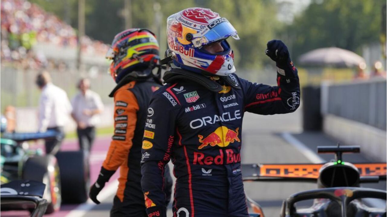 Verstappen celebra a conquista da pole position para o GP de Itália, em Monza