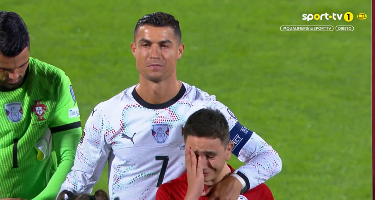 Momento antes do início do Arménia-Portugal