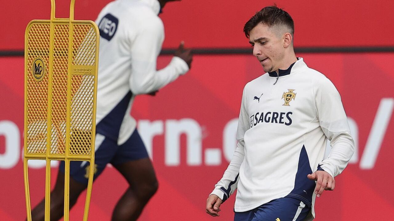 Francisco Conceição durante um treino da Seleção Nacional