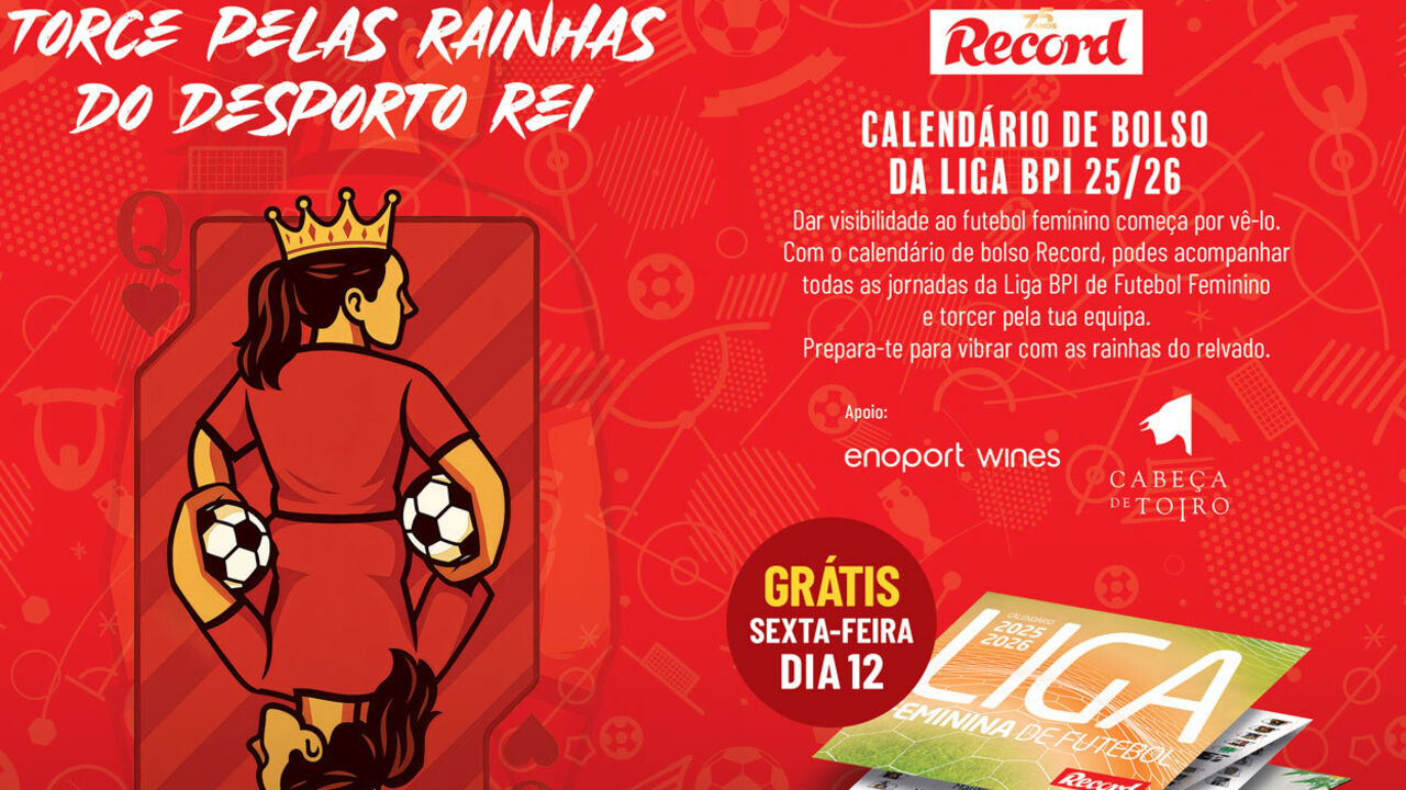 Calendário de bolso da Liga BPI grátis com o seu Record