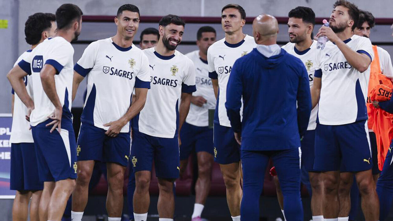 Jogadores da Seleção Nacional num treino