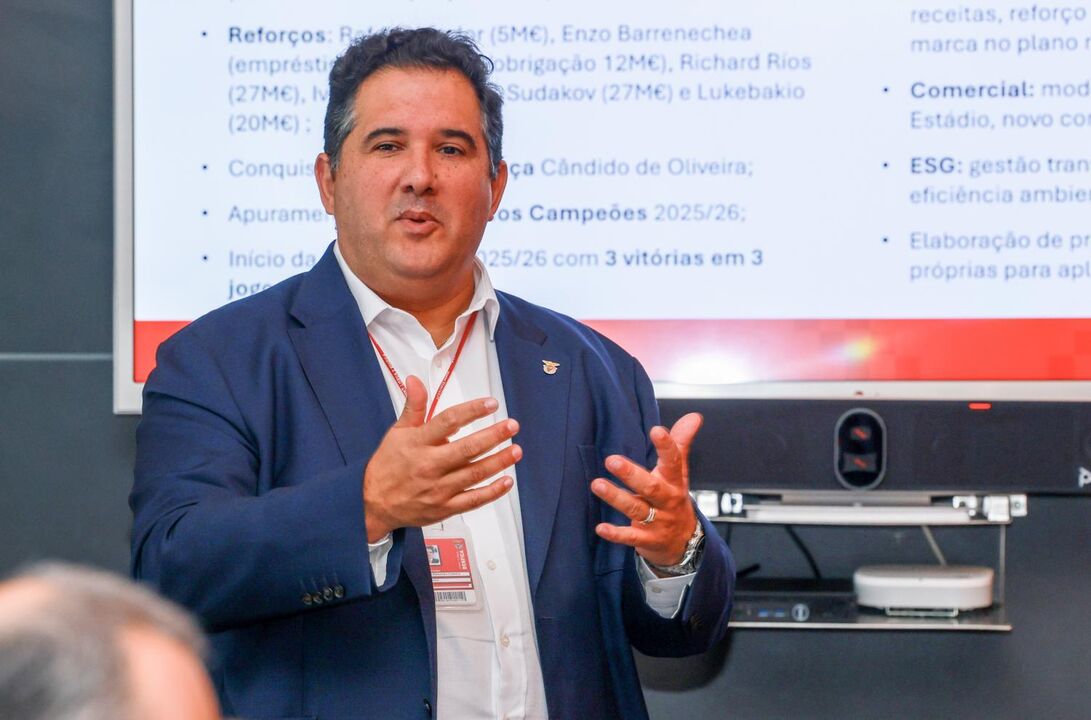 Benfica reduz dívida e aumenta capitais próprios, diz Nuno Catarino