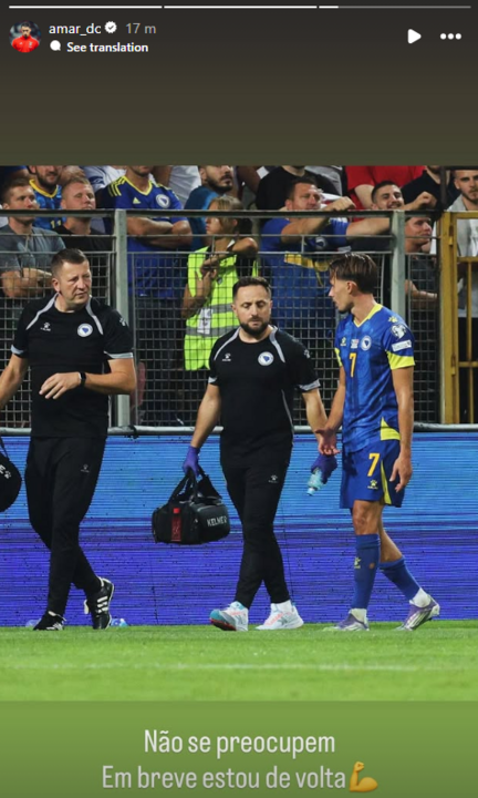 Amar Dedic reage à lesão no joelho direito: «Não se preocupem»