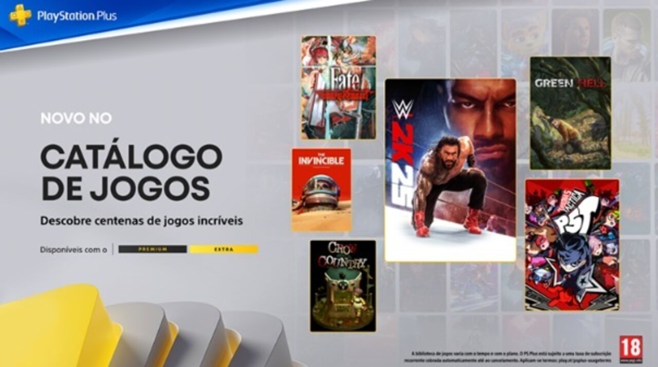 Novidades no catálogo de jogos PlayStation Plus com centenas de títulos