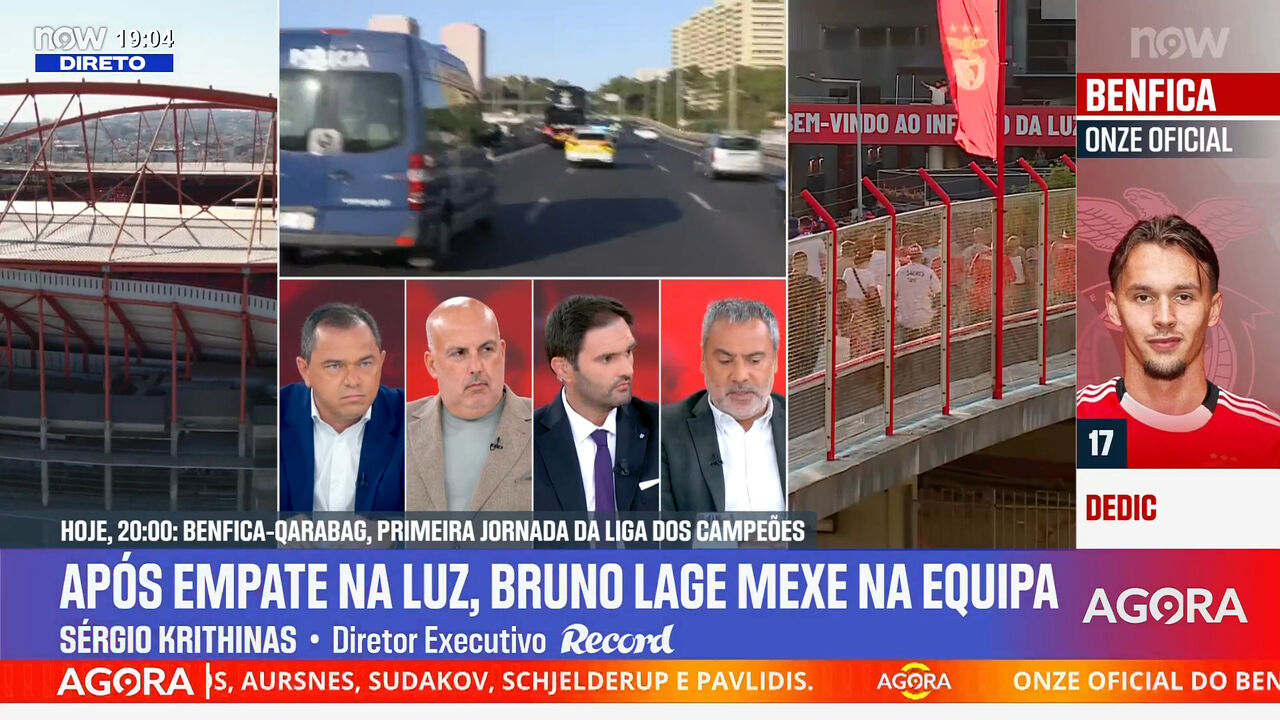 O onze do Benfica para o jogo com o Qarabag: uma estreia a titular