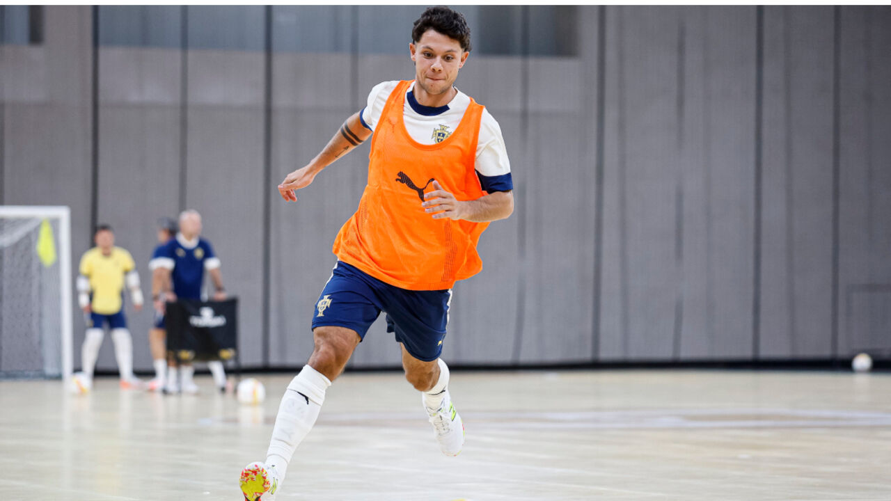 Afonso Jesus no treino da Seleção