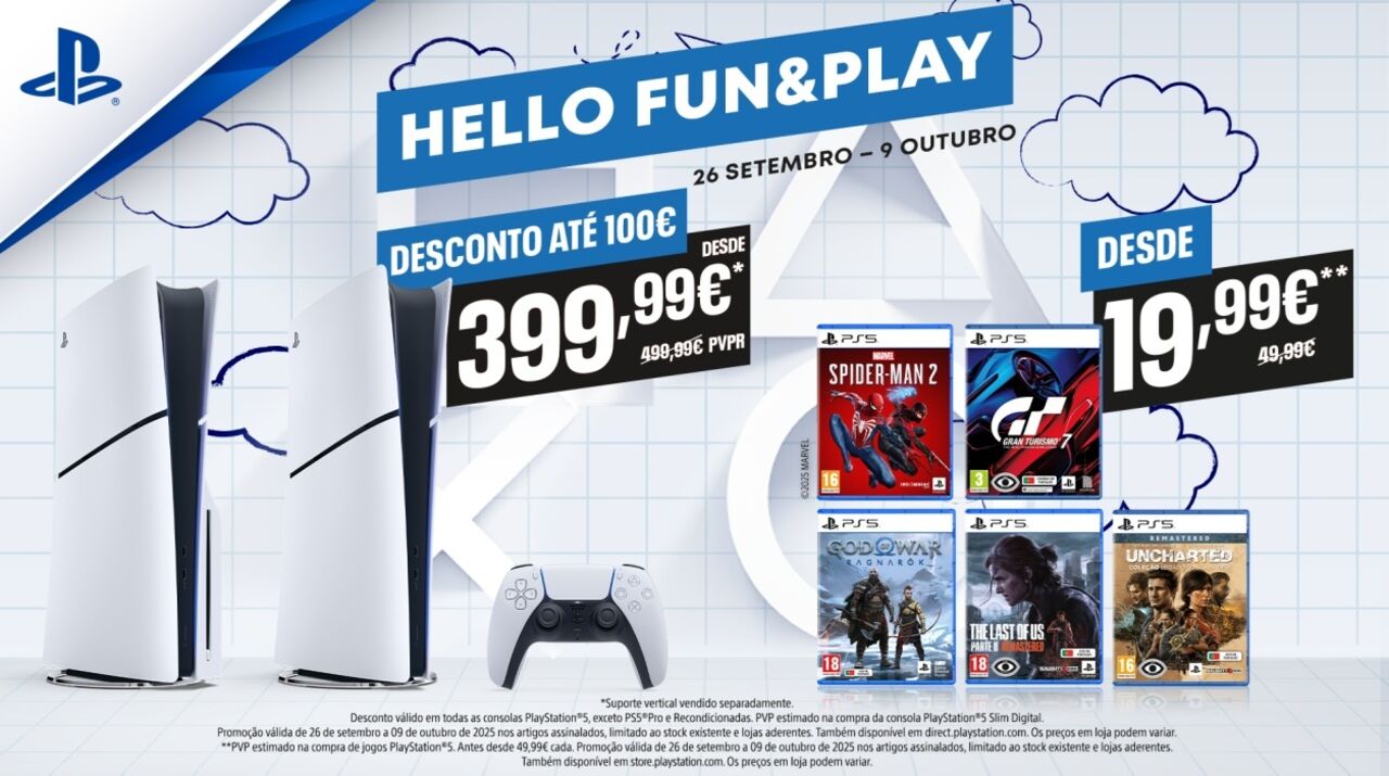 Promoção PlayStation: desconto até 100€ em consolas e jogos