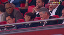 Rui Costa nem queria acreditar no que estava a ver: a reação do presidente do Benfica após o 3.º golo do Qarabag