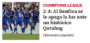 O que diz a imprensa internacional sobre a 'histórica' derrota do Benfica frente ao Qarabag