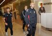 Jogadores a caminho do avião