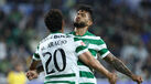 Jogadores do Sporting festejam golo contra o Estoril, com destaque para Luis Suárez