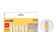 Lâmpadas LED Lexman E27, 60W, 806 lúmens, 2700K, classe energética D