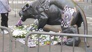 Estátua da pantera junto ao Estádio do Bessa palco de tributo a Dinis