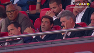 Rui Costa nem queria acreditar no que estava a ver: a reação do presidente do Benfica após o 3.º golo do Qarabag